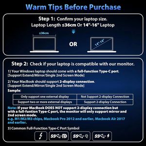 <span class=keywords><strong>Moniteur</strong></span> <span class=keywords><strong>portable</strong></span> à double écran pour ordinateur <span class=keywords><strong>portable</strong></span>, prise USB C, Plug and Play, mode triple affichage étendu - Product Image 6