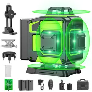 Nivel Láser Verde Industrial <span class=keywords><strong>4D</strong></span> 360° Autonivelante de 16 Líneas, Horizontal y Vertical, con Trípode Integrado y Control Remoto, 1mm/5m - Product Image 1