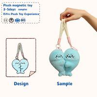 Porte-clés magnétique en peluche Kawaii pour couple, conforme ASTM