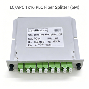 ตัวแยกไฟเบอร์ออปติกแบบเสียบปลั๊ก LC/APC 1x16 ชนิด SM Single Mode Cassette สำหรับ FTTH PON CATV ODF Cabinet - Product Image 4
