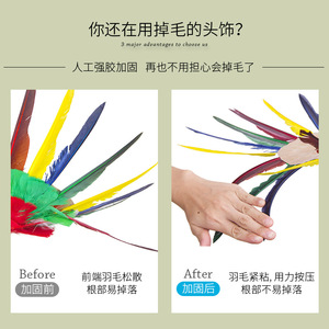 Coiffe en plumes indiennes pour enfants et adultes, accessoire de costume pour spectacle sur scène - Product Image 4