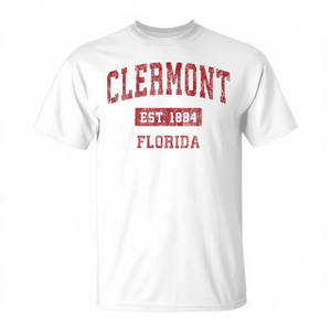 Clermont Florida Est 1884 Camiseta deportiva vintage blanca unisex talla adulto - Product Image 2