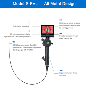Laryngoscope vidéo flexible Suresult de 2.8mm/40cm de long avec écran tactile de 3.5 pouces pour l'intubation du nourrisson - Product Image 3
