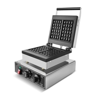 Gaufrier commercial antiadhésif à deux empreintes carrées 110/220V, neuf, pour la préparation de snacks