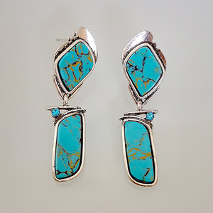 Orecchini Pendenti Vintage in Turchese per Donne, Gioielli in Stile Moda Europea - Product Image 3
