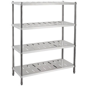 Étagère <span class=keywords><strong>murale</strong></span> pliable à 4 niveaux en acier inoxydable argenté pour cuisine, chambre froide, ustensiles et épices – Vente en gros - Product Image 6