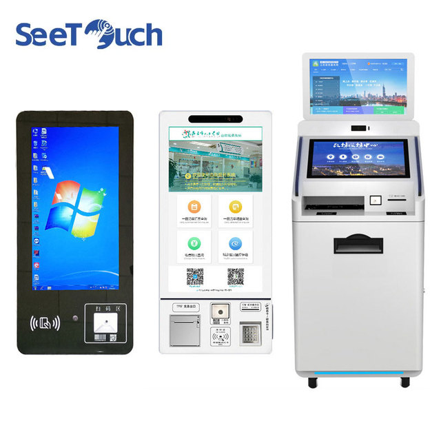 Interactive Totem 15.6 21.5 23.8 27 32 Inch Touch Screen Kiosks Self Service Payment Kiosk with Thermal Printer