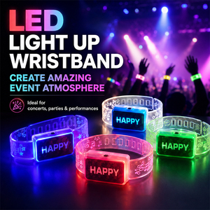 กำไลข้อมือเรืองแสง LED พร้อมโลโก้สั่งทำ สำหรับงานปาร์ตี้ฉลองปีใหม่ - Product Image 2