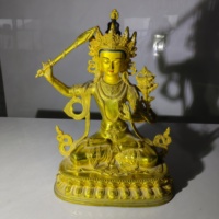 Statues en Laiton/Cuivre Traditionnelles Feng Shui Fabriquées sur Mesure, Sculptures Bouddhistes Tibétaines, Bodhisattva Manjushri Bouddha