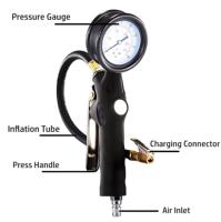 Manomètre numérique de pression des pneus, affichage analogique, dégonfleur de pneus compatible avec compresseur de pompe à air pour le gonflage, surveillance de la pression des pneus
