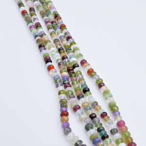 ลูกปัดพลอยหลากชนิด ขนาด 5 มม. ถึง 6 มม. แบบเรียบ 1 เส้น สำหรับทำเครื่องประดับชั้นดี - Product Image 1