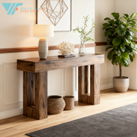 Muebles de escritorio de ordenador directamente duraderos, muebles de oficina modernos de Color de madera maciza con Panel de almacenamiento para sala de estar