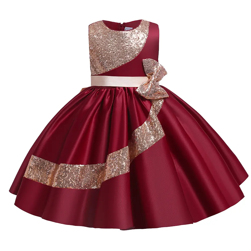 New Children clothing Sequin Bow Forging Cloth Princess Dress Piano Evening 2022 teenage clothing Dresses