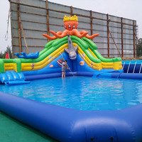 Équipement de parc aquatique pour enfants, grand parcours d'obstacles aquatiques gonflable en PVC pour l'extérieur, piscine mobile avec structure, toboggan aquatique tendance, Chine