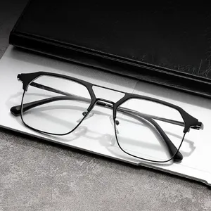 Factory Direct Selling Wholesale New Arrival Large Square Frame Blue Proof Men's and Women's 2024 Presbyopic Flat Glasses