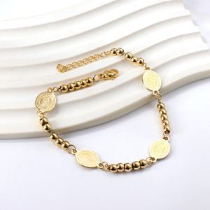 Bracelet de personnalité tendance, bracelet cercle à motifs, bijoux en acier inoxydable 18 carats pour unisexe - Product Image 1