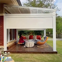 Toit de pergola en tissu PVC imperméable, auvent motorisé pliable, auvent rétractable pour patio