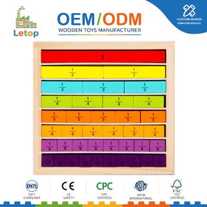 Tabla <span class=keywords><strong>de</strong></span> <span class=keywords><strong>Fracciones</strong></span> <span class=keywords><strong>de</strong></span> Madera Montessori, Matemáticas del 1 al 12, Barras Equivalentes, Número, Color, Aritmética, Ayuda Educativa para Niños Pequeños - Product Image 1