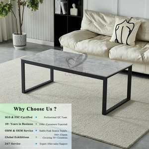 Table basse moderne en pierre frittée, style minimaliste, avec cadre rectangulaire durable, idéale pour la maison ou le bureau – Nouveauté très prisée - Product Image 1