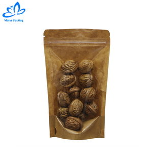 apel de Kraft marrón con cierre de cremallera de plástico Paquete de bolsa Doypack bolsa de pie recerrable loco café bolsa de té - Product Image 2