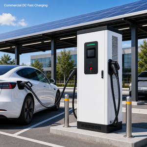 Nueva Estación de Carga Rápida para Vehículos Eléctricos de 60kW CC, Cargador Doble para Vehículos, CCS2 CHAdeMO GBT OCPP IP54 Comercial - Product Image 4