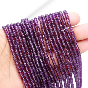 Perles rondes en améthyste violette facettées de 4 mm, 100 % naturelles, de haute qualité, pierres précieuses faites à la main, fabrication de bijoux, tiers - Product Image 4
