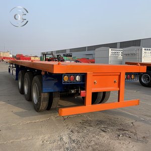 Remorque plateau 3 essieux 20 pieds 40 pieds Semi remorque plateau 4 essieux semi remorques plateau à vendre - Product Image 2