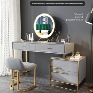 <span class=keywords><strong>Coiffeuse</strong></span> en cuir <span class=keywords><strong>scandinave</strong></span> de luxe avec miroir et chaise <span class=keywords><strong>Coiffeuse</strong></span> de maquillage simple pour chambre à coucher Durable pour petits appartements - Product Image 5