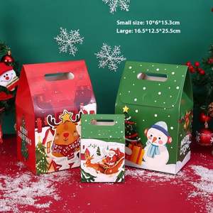 Merry Christmas Candy Bag Xmas Gift Kraft <b>Treat</b> Cookie Paper Packing <b>Box</b> DIY New Year Party Supplies - Product Image 6