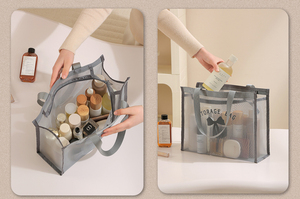 Bolsa de Cosméticos Grande e Impermeável em <span class=keywords><strong>Nylon</strong></span> com Alça, Ecológica, Personalizável com Logotipo para Mulheres, Portátil e Respirável para Artigos de Higiene Pessoal - Product Image 4