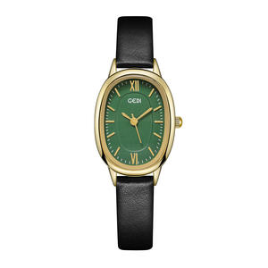 Reloj de Mujer de Alta Gama con Esfera Ovalada, Estilo Retro, Pequeño, de Cuero Genuino, Reloj de Cuarzo - Product Image 4