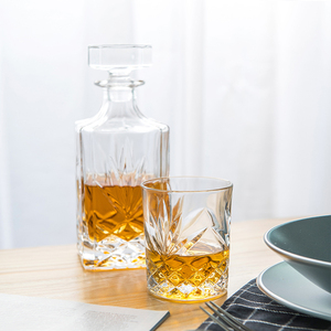 古いファッションスタイルのダイヤモンドデカンターセット透明ウィスキーメガネ高級木製ギフトボックス付き - Product Image 2