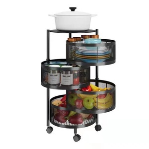 Rotatable Kitchen Storage Rack Floor <b>Standing</b> Multilevel <b>Vegetable</b> Rack Household Multi Functional Fruit and Snack Storage Shelf - Product Image 1
