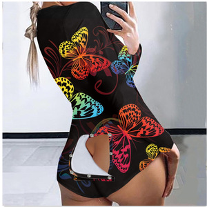 Piyama Wanita Motif Kartun Seksi Lengan Panjang Model Onesie Dewasa dengan Tutup Bokong untuk Hari Valentine - Product Image 4