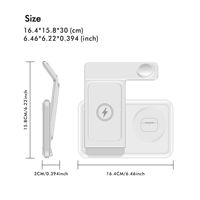 Nouvelle conception de chargeur sans fil 3 en 1, pliable, portable, multifonction, station de charge, charge réelle de 15 W, ABS, prix d'usine