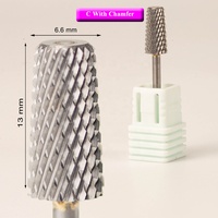 Fraise à ongles professionnelle en carbure de tungstène conique à barillet large, 3/32 po avec chanfrein, E-File F M C XC 2XC 3XC 4XC