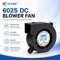 Ventilateurs de refroidissement à roulement à manchon 60x60x25mm IP67 6025 12V 24V Mini souffleur DC 60mm