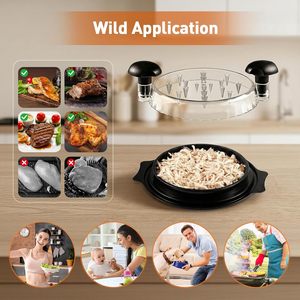 Déchiqueteur à poulet avec couvercle transparent et tapis antidérapant, ensemble en plastique écologique - Product Image 3