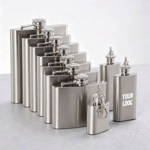 Flasque à alcool personnalisée 2, 4, 6, 8 oz pour homme, bouteille de whisky ou de vin, ensemble portable de flasques de poche en acier inoxydable pour l'extérieur - Product Image 1