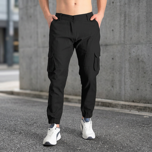 High Quality Men's <b>Plus</b> <b>Size</b> <b>Black</b> Casual Cargo Joggers Multi-Pockets Cotton Pant <b>Trousers</b> High Quality Cargo Pant Bangladesh - Product Image 3