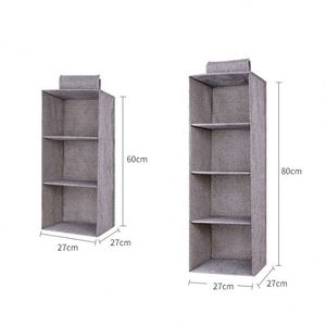 Artificial Cotton Linen Sundries Storage Bag 3/4/5layer Collapsible Hanging Storage <b>Shelves</b> Hanging Closet Organizer - Product Image 5