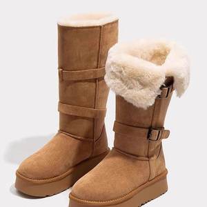 Luxurious Custom-Made Women's Winter Fashion Square <b>Knee</b>-<b>High</b> Boots Genuine Leather Upper Anti-Slip Comfortable Features Durable - Product Image 2