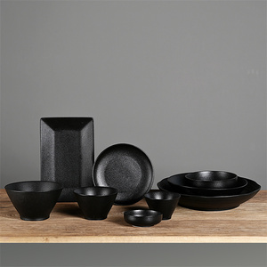 Plat en céramique pour viande, Barbecue, <span class=keywords><strong>porcelaine</strong></span> <span class=keywords><strong>noire</strong></span>, long carré, plat, sushi, rectangle - Product Image 6