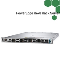 Serveur Dell R670 1U en rack, double socket, 32 DIMM DDR5, PCIe 5.0 E3.S NVMe pour la virtualisation de centre de données, la base de données cloud