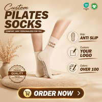 Chaussettes de Pilates personnalisées antidérapantes avec points en silicone pour yoga et barre, certifiées OEKO-TEX, vente en gros, marque privée OEM