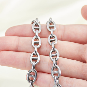 Collana a Catena in Acciaio Inossidabile Placcata Sottovuoto, Maglia Ancora Mariner Rolo, Chiusura a Moschettone, Tono Argento, <span class=keywords><strong>Gioielli</strong></span> all'Ingrosso - Product Image 4