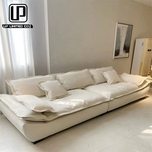 Sofá Seccional Blanco de Alta Gama Personalizado, Muebles de Sala de Estar con Tapicería de Terciopelo y Cuero - Product Image 5