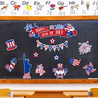 48 piezas de pegatinas de papel suave retro patrióticas con mapa de EE. UU. y Estatua de la Libertad para tablero de anuncios, decoración del Día de la Independencia del 4 de julio