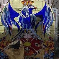Panel de Vidrio Emplomado con Diseño de Ángel de Catedral, Hecho a Mano y Personalizado, de Gran Tamaño, con Marco de Hierro para Decoración de Paredes, Estilo Europeo