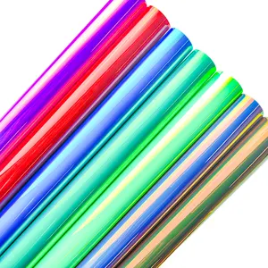 2024 nuovi prodotti all'ingrosso olografico arcobaleno PVC film gelatina vinile per la produzione di borsa di moneta borsetta
